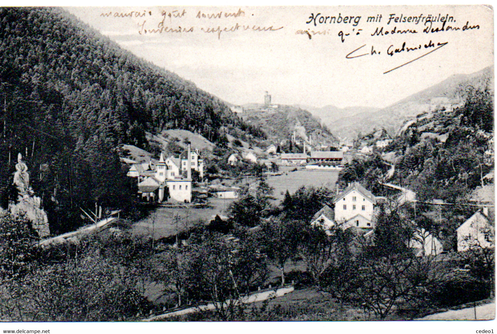 HORNBERG MIT FELSENFRAULEIN  EN 1908 - Hornberg