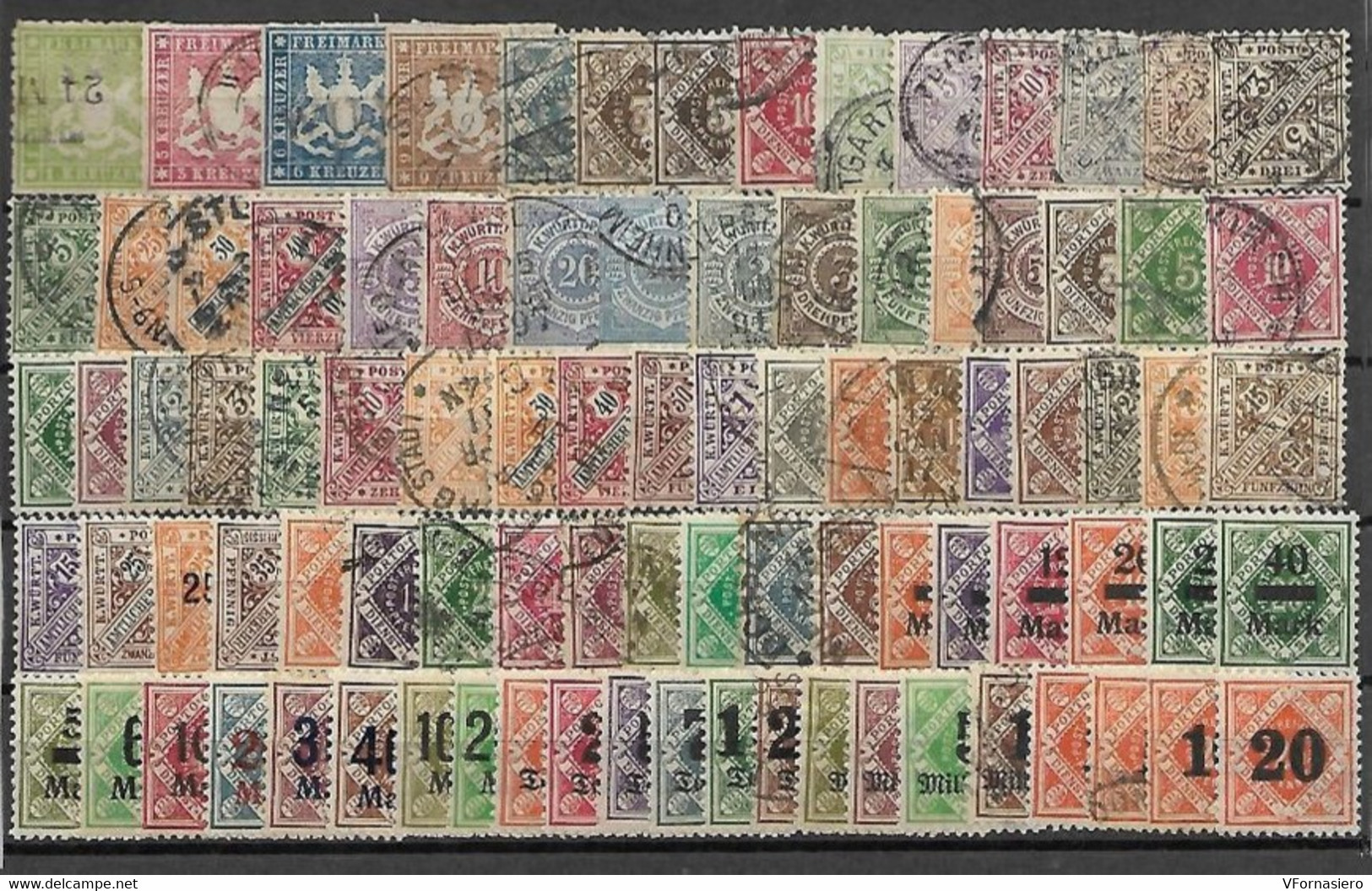 GERMANIA WUERTTEMBERG ʘ/TL 1863/1923, SOGGETTI VARI, Serie Varie - Other & Unclassified