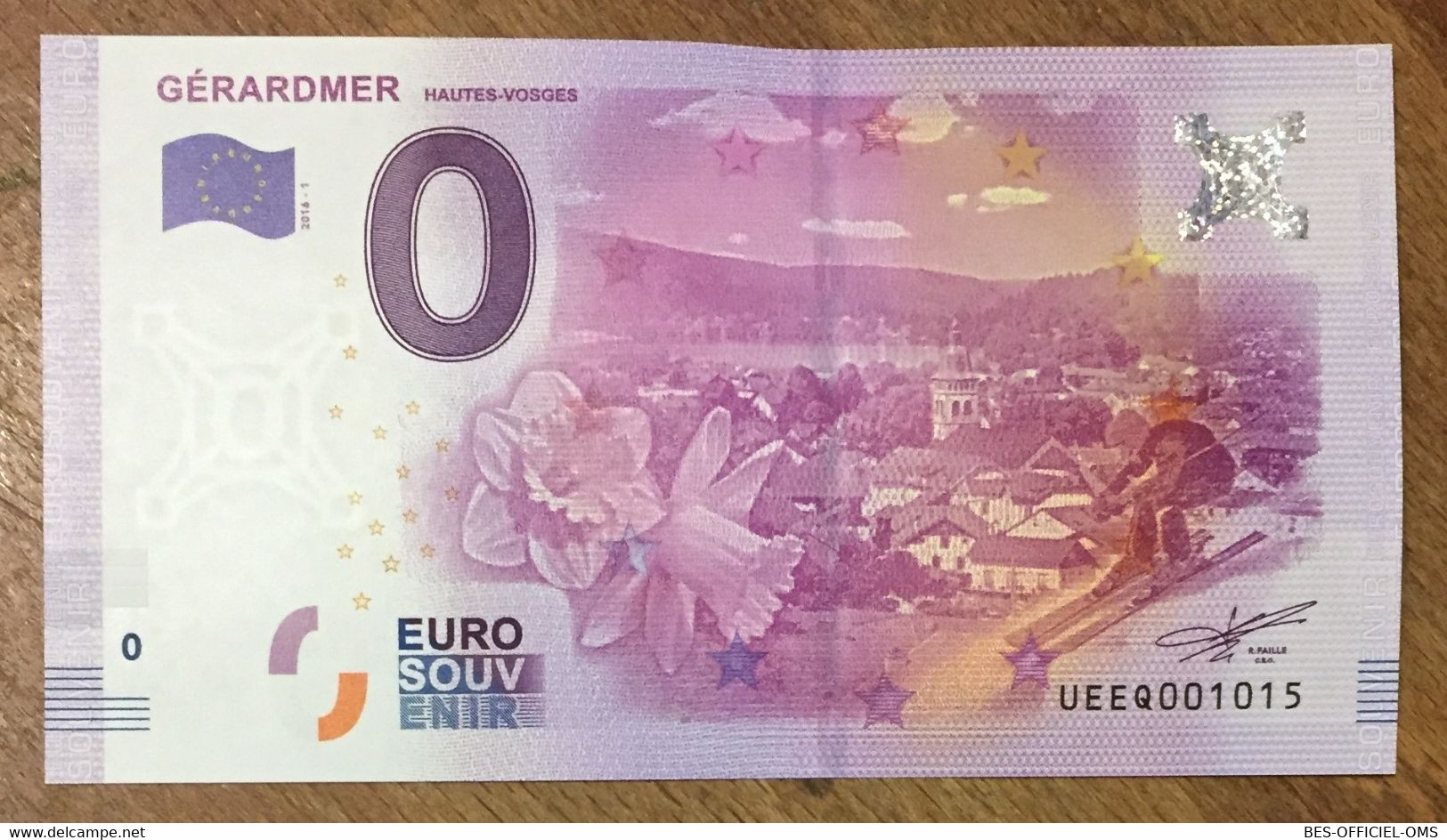 2016 BILLET 0 EURO SOUVENIR DPT 88 GÉRARDMER ZERO 0 EURO SCHEIN BANKNOTE PAPER MONEY - Private Proofs / Unofficial