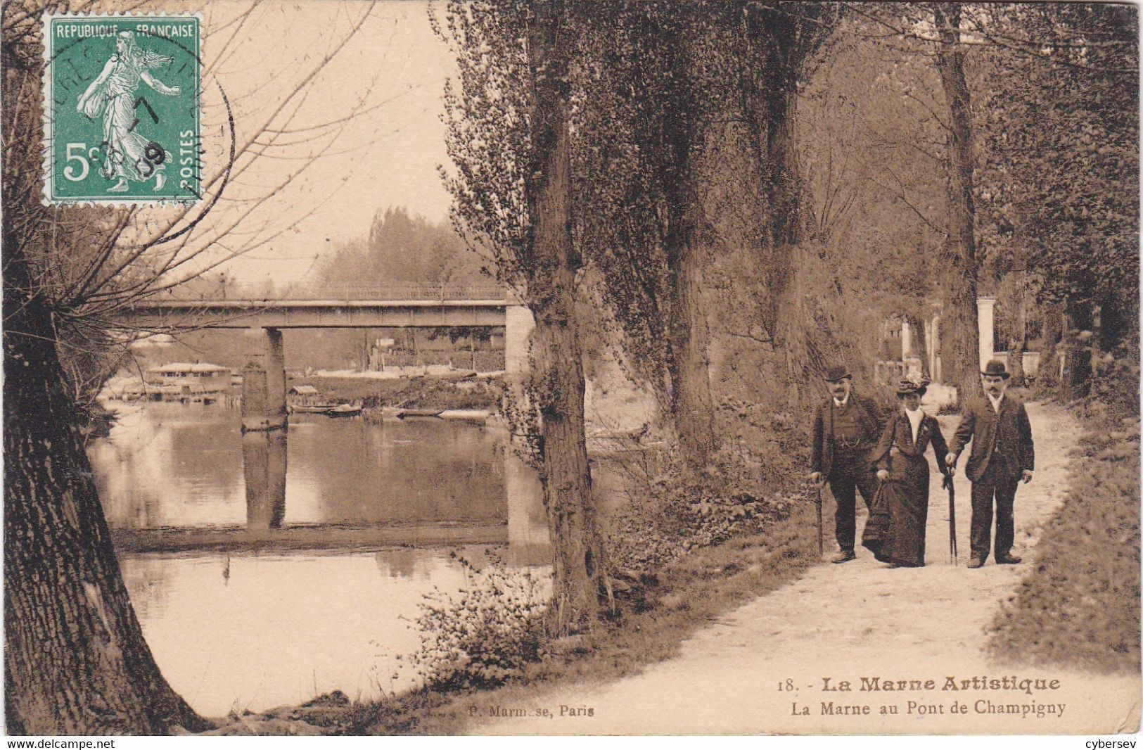 CHAMPIGNY - La Marne Au Pont De Champigny - La Promenade Du Dimanche, Animé - Champigny