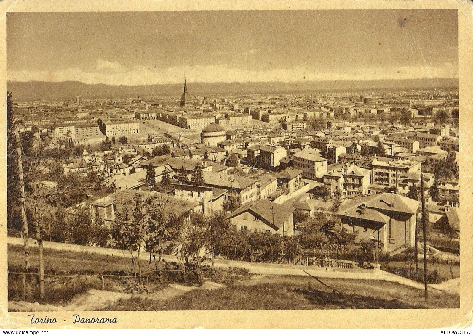 9415" TORINO-PANORAMA "  -FOTO ORIGINALE-CARTOLINA SPEDITA 1953 - Panoramic Views