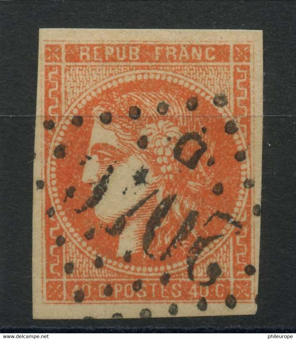 France (1870) N 48a (o) Orange Vif (signe) - 1870 Emission De Bordeaux