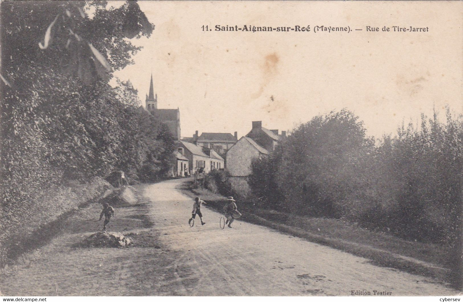 SAINT-AIGNAN-sur-ROË - Rue De Tire-Jarret - Enfants Jouant - RARE - Saint Aignan Sur Roe