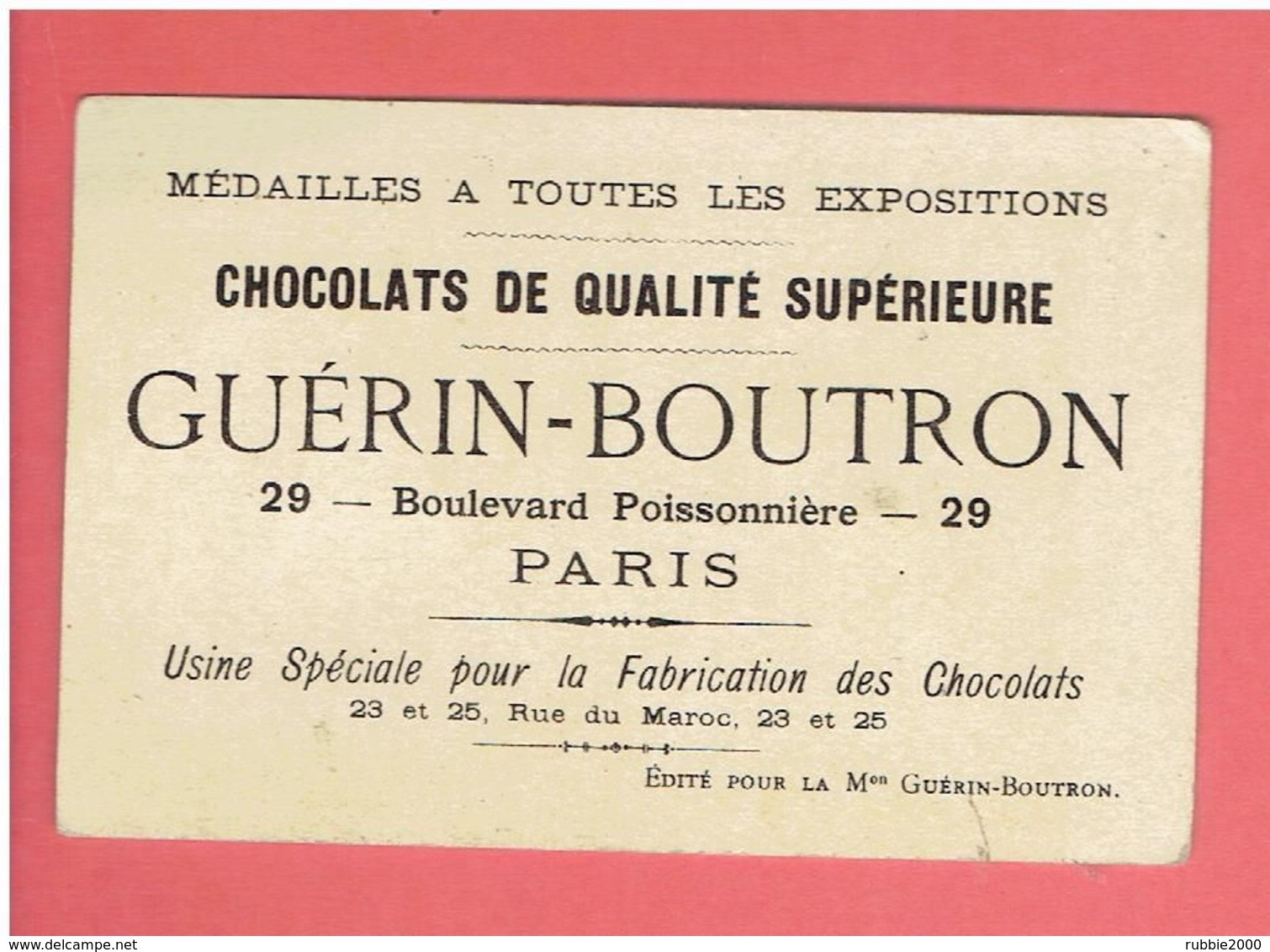 LA VOITURE D AMBULANCE CROIX ROUGE GUERRE 1914 1918 WWI INFIRMIER MEDECIN HOPITAL IMAGE CHROMO CHOCOLAT GUERIN BOUTRON - Véhicules