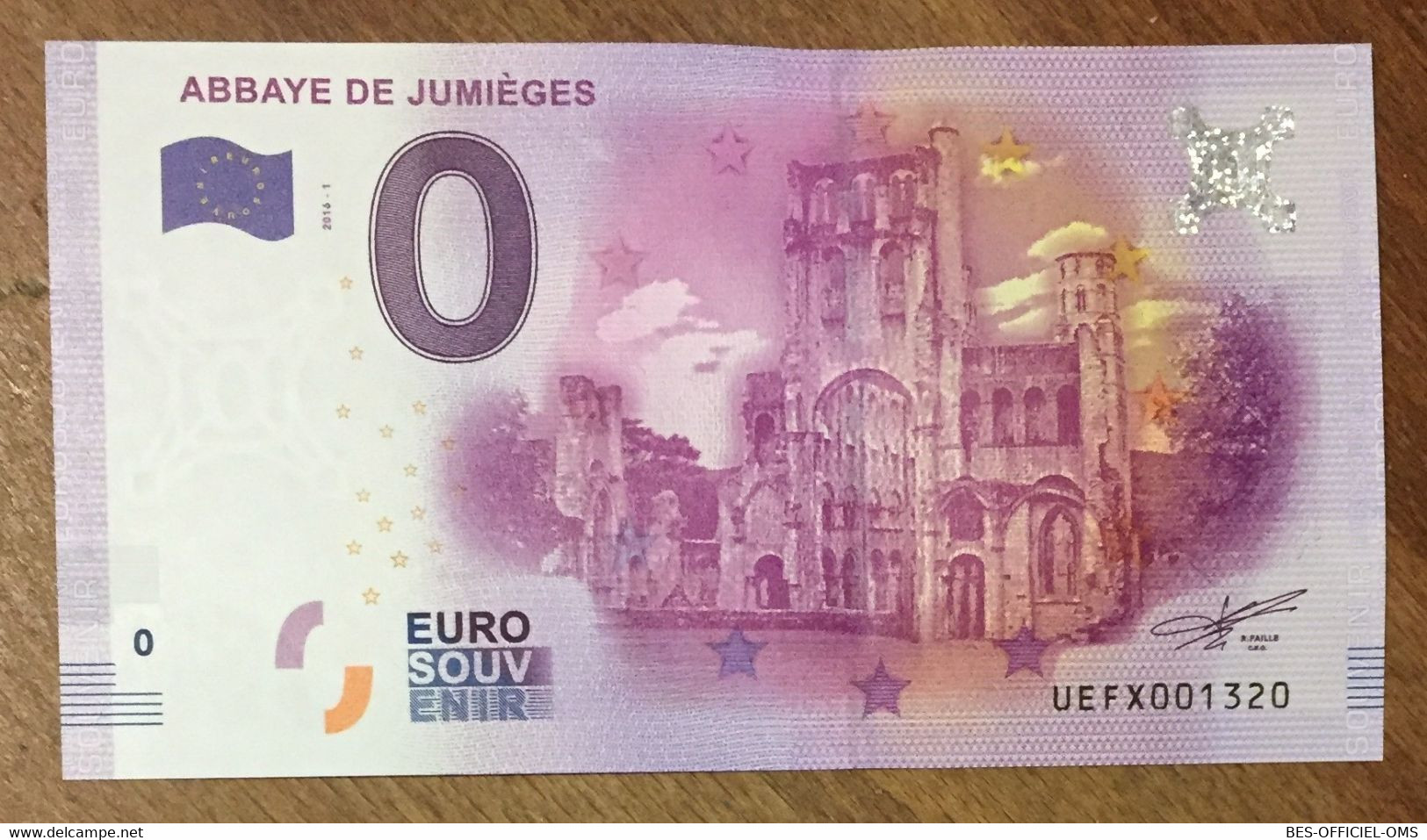 2016 BILLET 0 EURO SOUVENIR DPT 76 ABBAYE DE JUMIÈGES ZERO 0 EURO SCHEIN BANKNOTE PAPER MONEY - Private Proofs / Unofficial