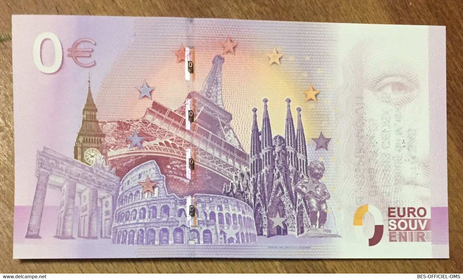 2016 BILLET 0 EURO SOUVENIR DPT 75 TOUR MONTPARNASSE + TAMPON ZERO 0 EURO SCHEIN BANKNOTE PAPER MONEY - Essais Privés / Non-officiels