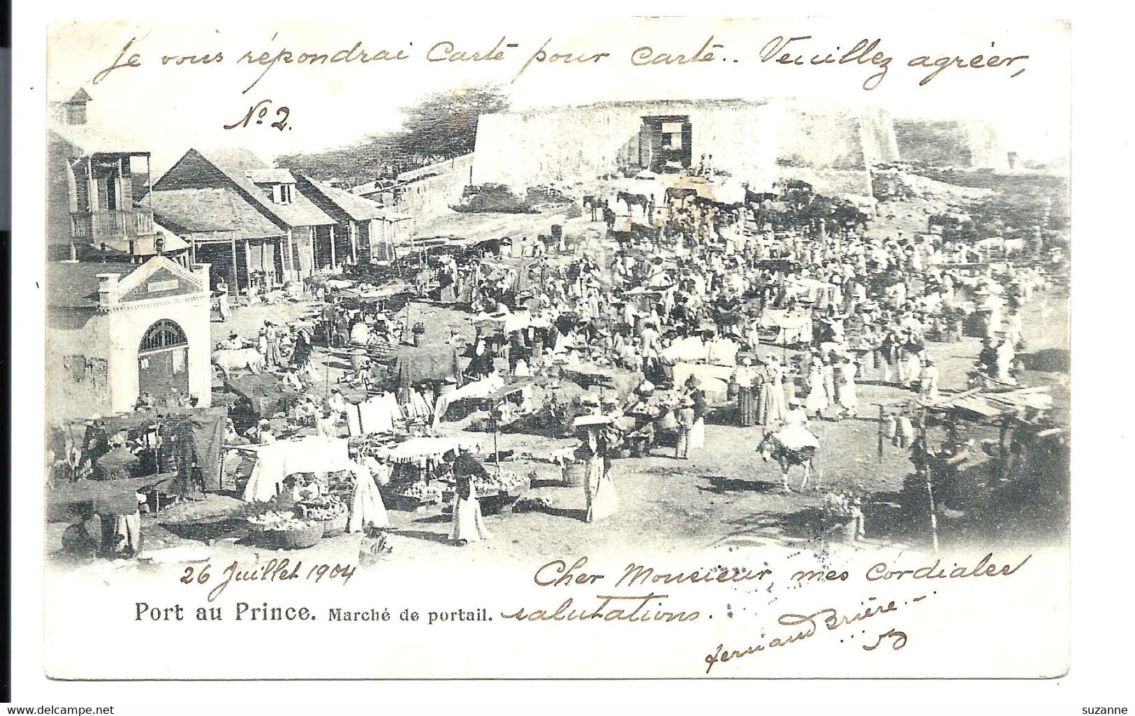 PORT Au PRINCE - Le Marché De Portail (carte Précurseur 1903) - Vente Directe X - Haïti