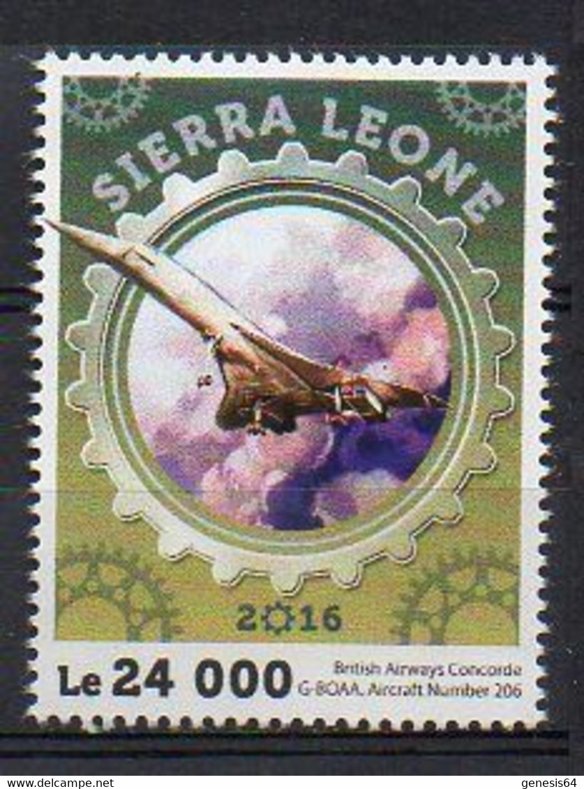 British Airways Concorde G-BOAA, Aircraft Number 206 - Public Transport Stamp - MNH (Sierra Leone 2016) (1W13105) - Other & Unclassified