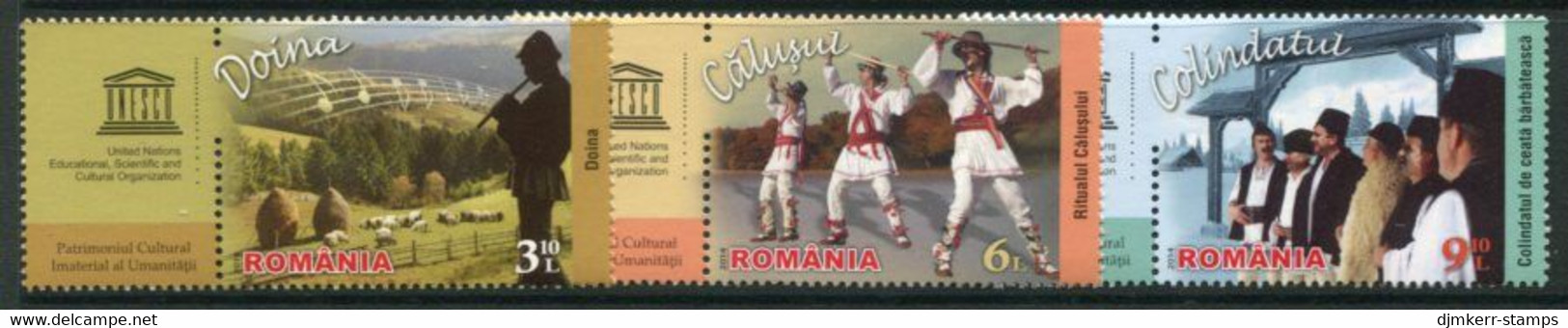 ROMANIA 2014 UNESCO World Heritage MNH / **.  Michel 6843-45 - Nuevos