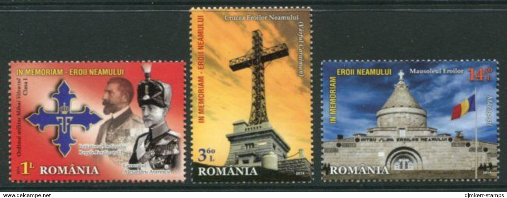 ROMANIA 2014 Monuments To Heroes MNH / **.  Michel 6840-42 - Unused Stamps
