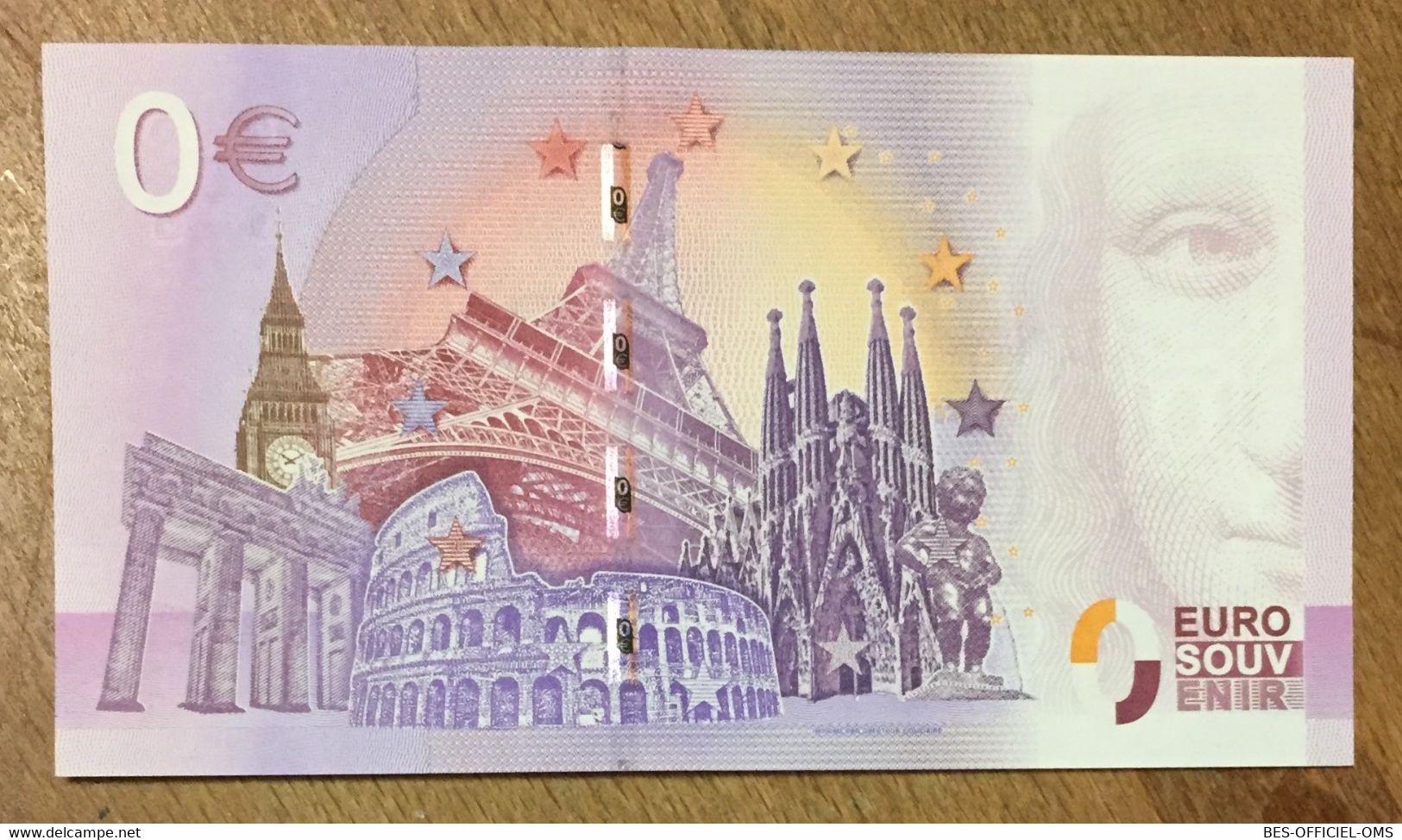 2016 BILLET 0 EURO SOUVENIR DPT 75 PARIS - LES CHAMPS ÉLYSÉES + TAMPON ZERO 0 EURO SCHEIN BANKNOTE PAPER MONEY - Private Proofs / Unofficial