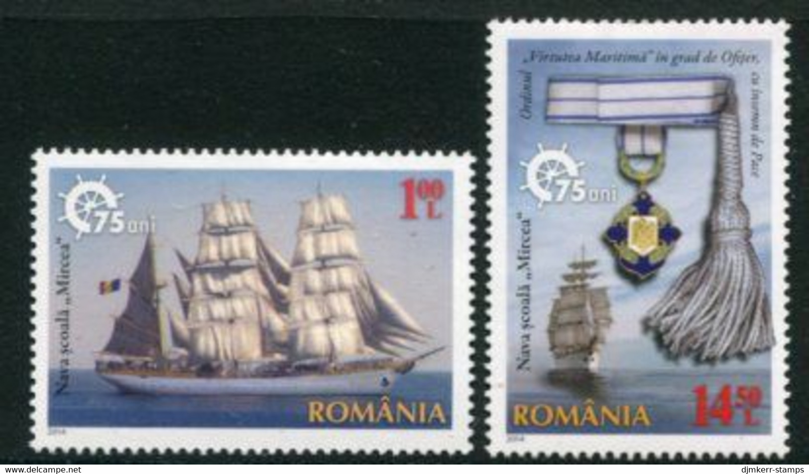 ROMANIA 2014 Training Ship "Mircea" MNH / **.  Michel 6816-17 - Unused Stamps