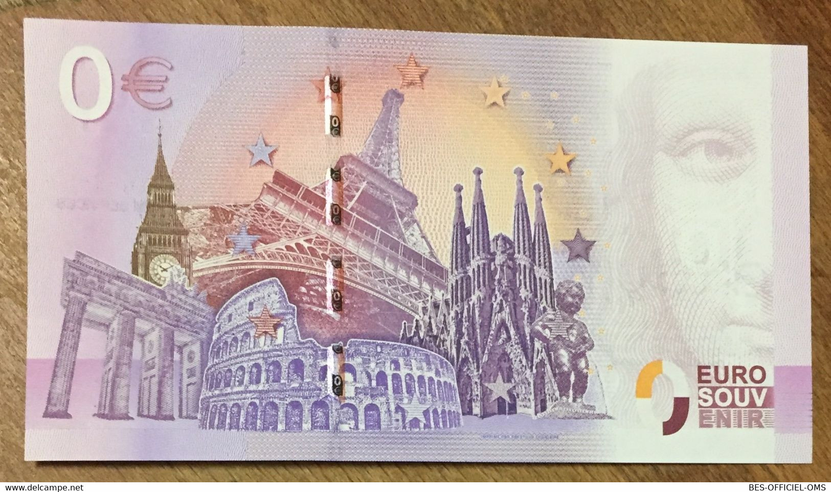 2016 BILLET 0 EURO SOUVENIR DPT 75 NAPOLÉON 1er + TAMPON ZERO 0 EURO SCHEIN BANKNOTE PAPER MONEY - Essais Privés / Non-officiels