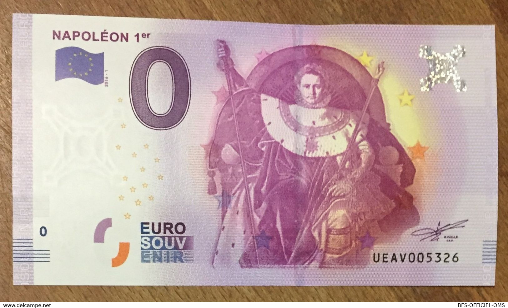 2016 BILLET 0 EURO SOUVENIR DPT 75 NAPOLÉON 1er ZERO 0 EURO SCHEIN BANKNOTE PAPER MONEY - Privatentwürfe