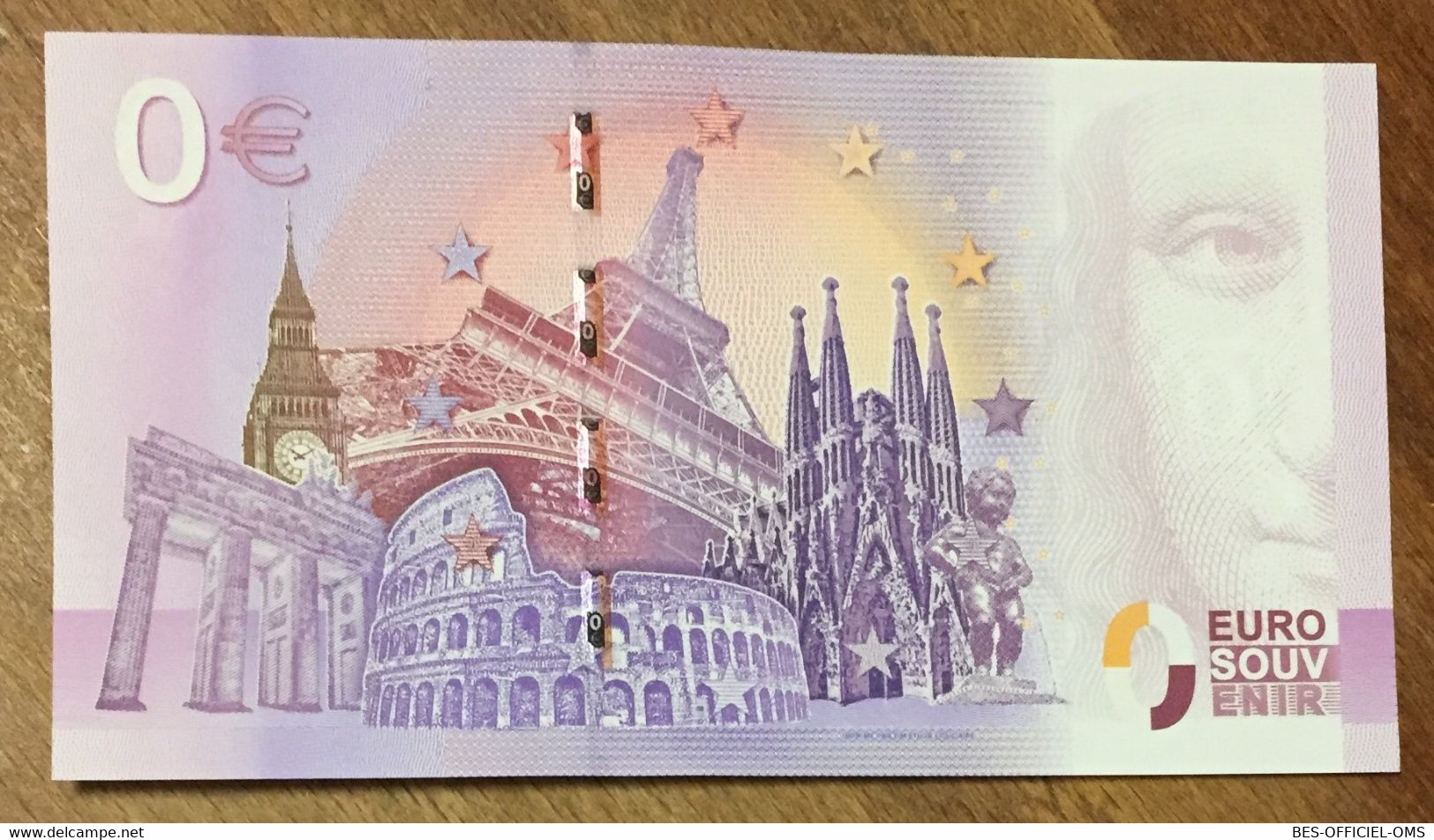 2016 BILLET 0 EURO SOUVENIR DPT 75 DÔME DES INVALIDES ZERO 0 EURO SCHEIN BANKNOTE PAPER MONEY - Privéproeven