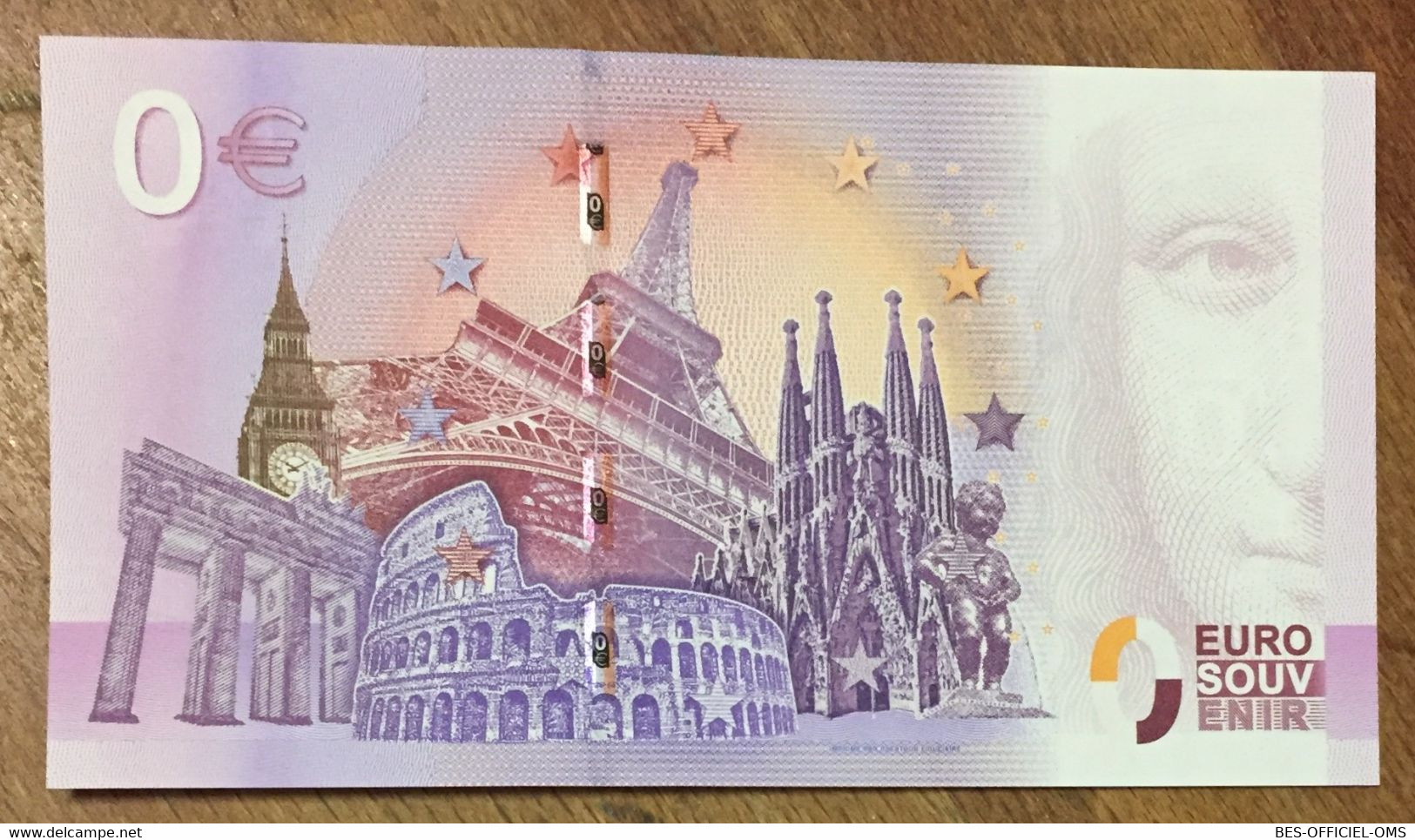 2016 BILLET 0 EURO SOUVENIR DPT 75 PARIS TOUR EIFFEL À GAUCHE ZERO 0 EURO SCHEIN BANKNOTE PAPER MONEY - Essais Privés / Non-officiels