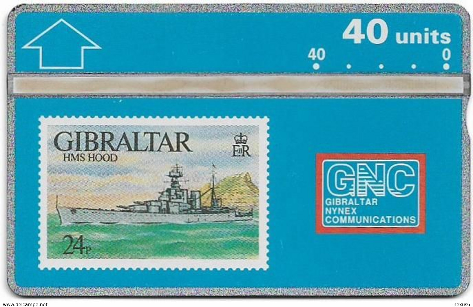 Gibraltar - GNC - L&G - Warships '93 Stamps - HMS Hood - 306A - 06.1993, 40Units, 20.000ex, Mint - Gibilterra