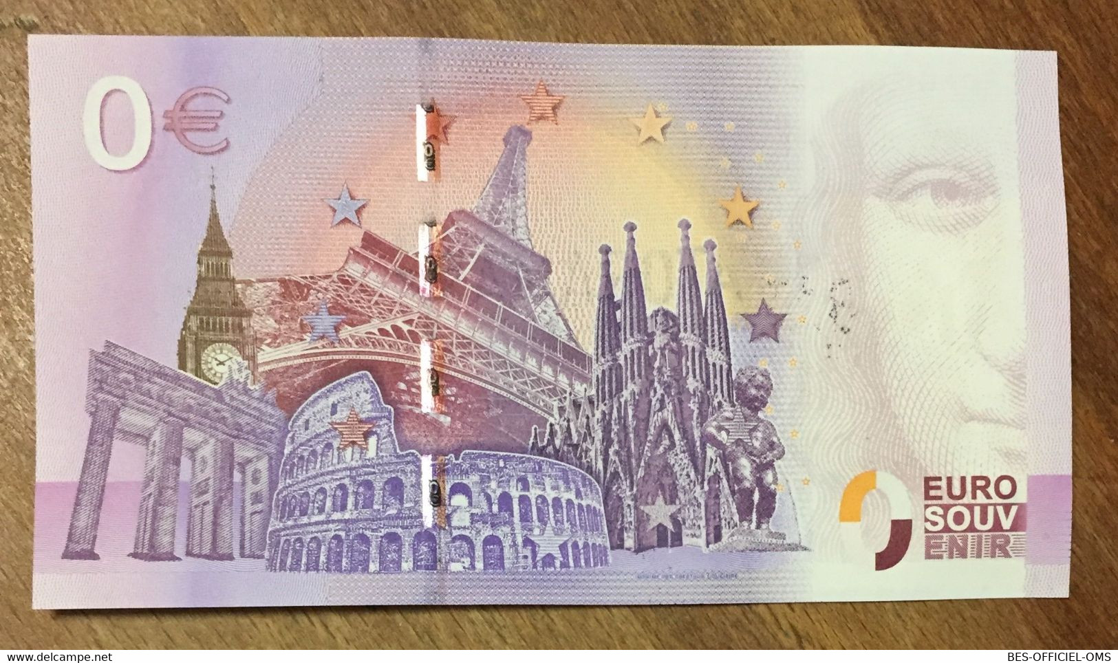 2016 BILLET 0 EURO SOUVENIR DPT 67 CATHÉDRALE DE STRASBOURG + TIMBRE ZERO 0 EURO SCHEIN BANKNOTE PAPER MONEY - Essais Privés / Non-officiels