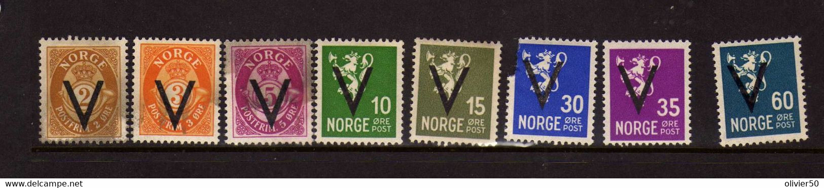 Norvege (1941)  -Surcharges V -  Avec Filigrane - Neufs* - Nuovi
