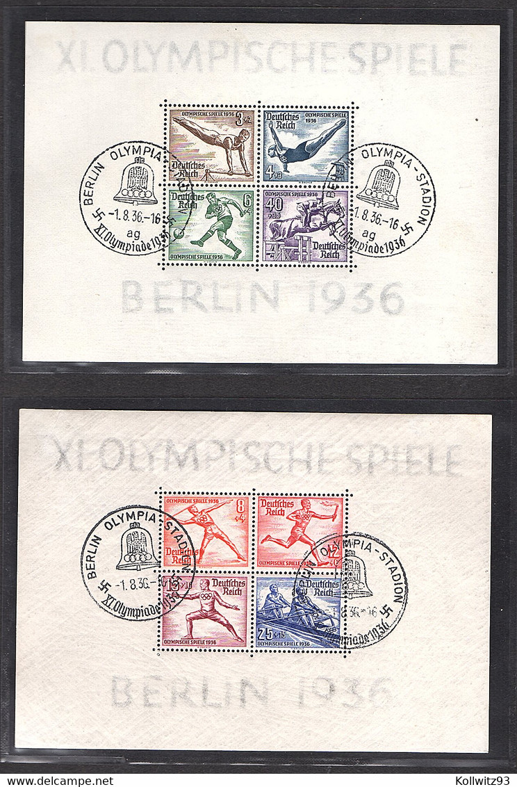 DR., Mi.-Nr. Block 5 + 6, XI. Olympische Spiele Berlin 1936, , Gestempelt - Other & Unclassified