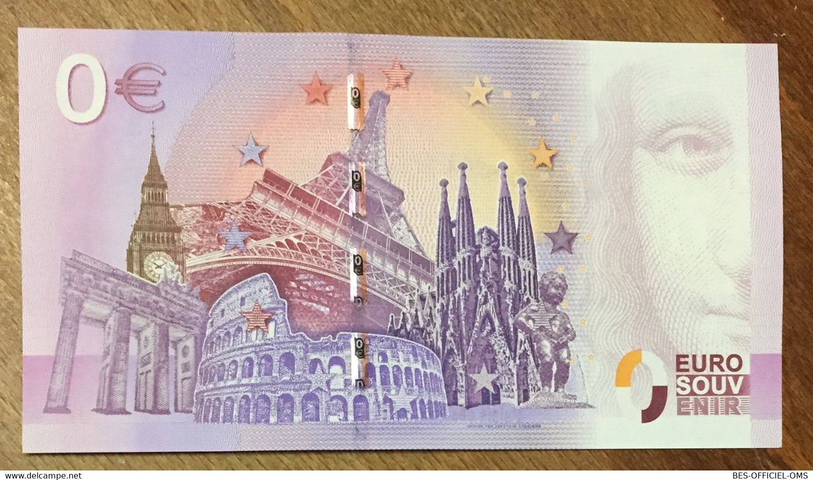 2016 BILLET 0 EURO SOUVENIR DPT 66 PALAIS DES ROIS DE MAJORQUE + TIMBRE ZERO 0 EURO SCHEIN BANKNOTE PAPER MONEY - Privatentwürfe