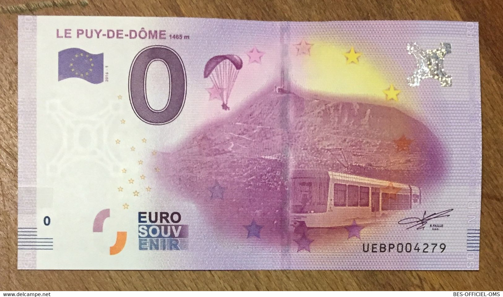 2016 BILLET 0 EURO SOUVENIR DPT 63 LE PUY DE DÔME ZERO 0 EURO SCHEIN BANKNOTE PAPER MONEY - Privéproeven