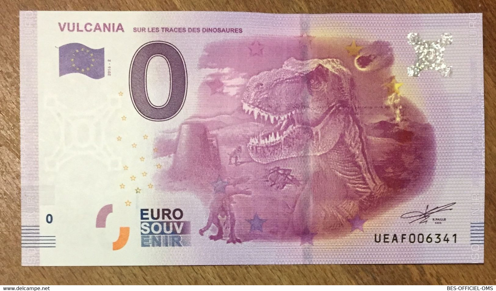 2016 BILLET 0 EURO SOUVENIR DPT 63 VULCANIA ZERO 0 EURO SCHEIN BANKNOTE PAPER MONEY - Privatentwürfe