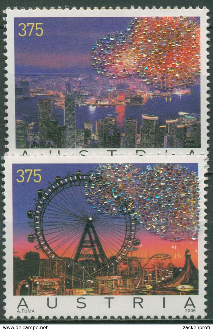 Österreich 2006 Feuerwerk Hafen Hongkong Prater Wien 2609/10 Postfrisch - Nuevos