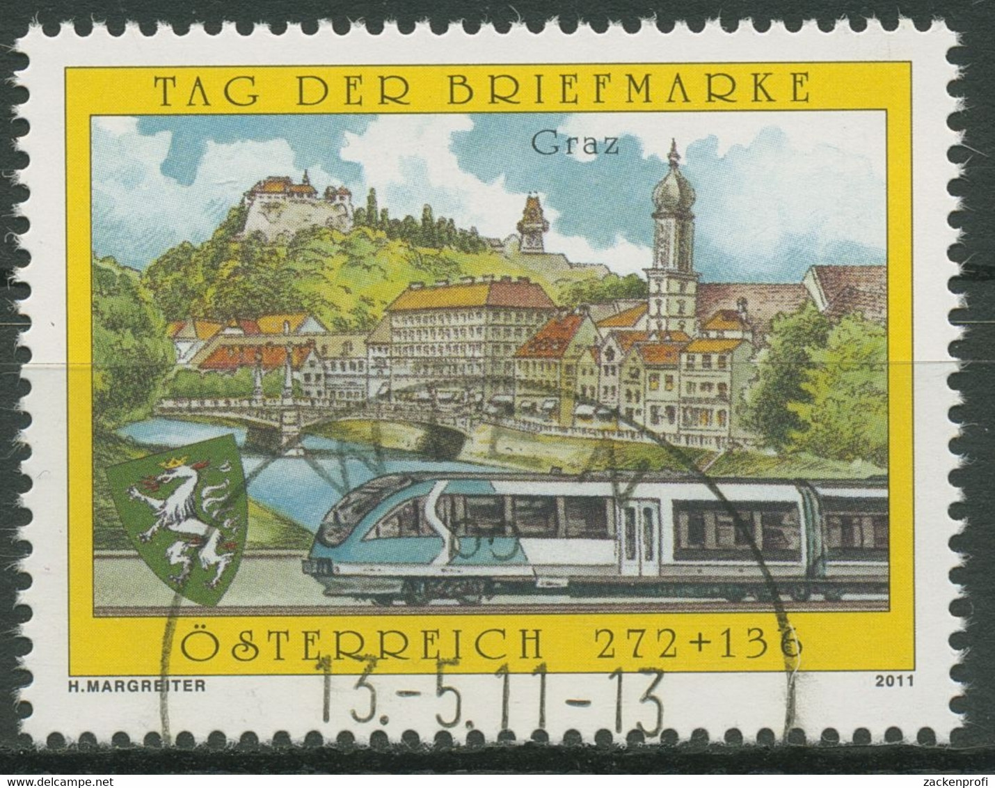 Österreich 2011 Tag Der Briefmarke Graz Stadtansicht S-Bahn 2936 Gestempelt - Usati