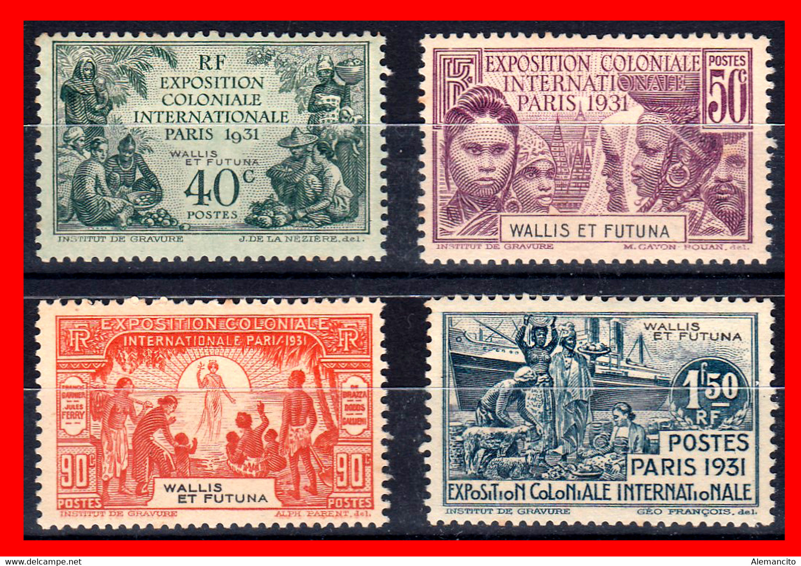 FRANCIA  ( ISLAS WALLIS-ET-FUTUNA ) ( ANTIGUAS COLONIAS Y PROTECTORADOS ) SERIE 4 SELLOS AÑO 1931 EXPOSICION  DE PARIS - 1931 Exposition Coloniale De Paris