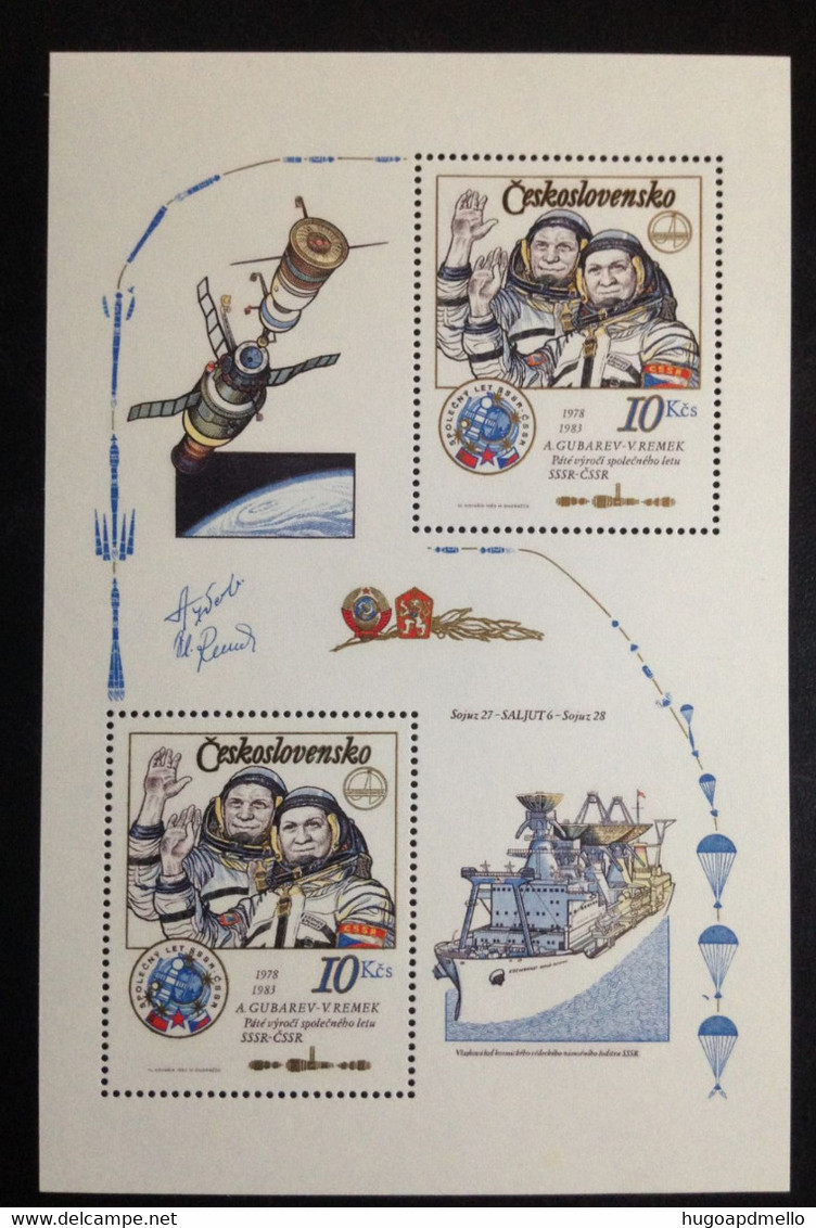 CZECHOSLOVAKIA, Uncirculated Souvenir Sheet, « SPACE », 1983 - Asia