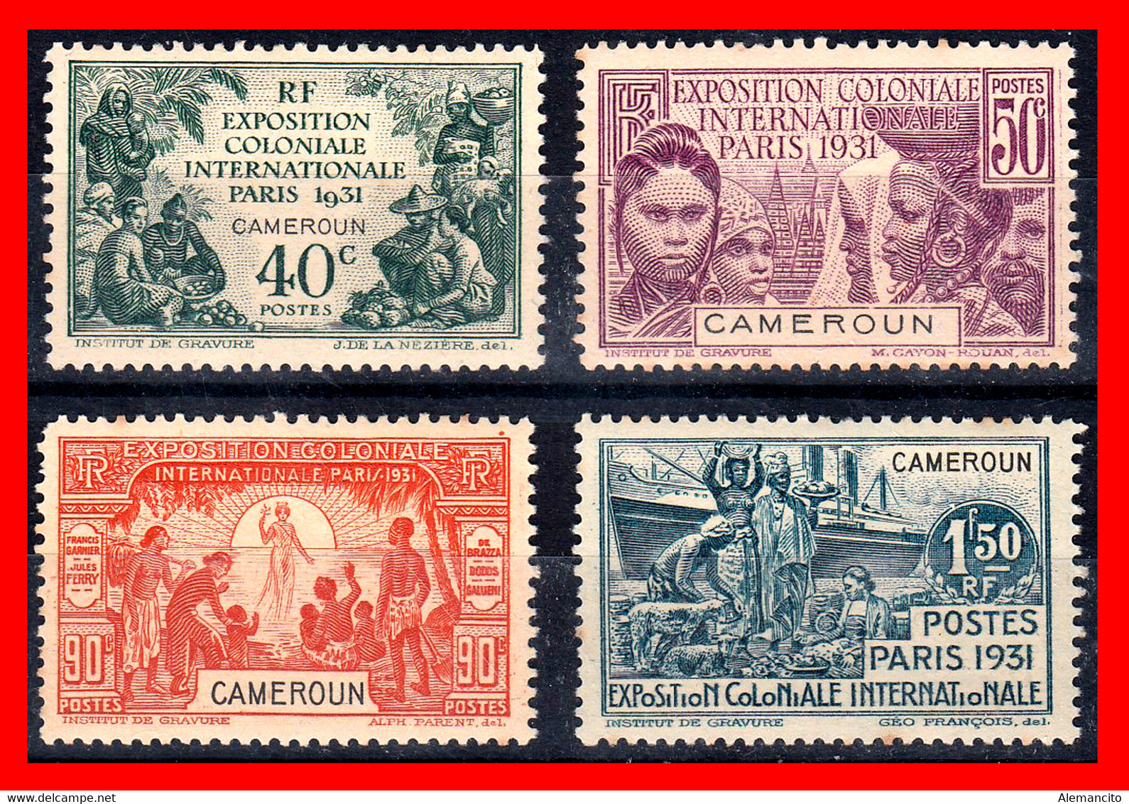 FRANCIA  ( CAMERUN ) ( ANTIGUAS COLONIAS Y PROTECTORADOS ) SERIE DE 4 SELLOS AÑO 1931 EXPOSICION DE PARIS - 1931 Exposition Coloniale De Paris