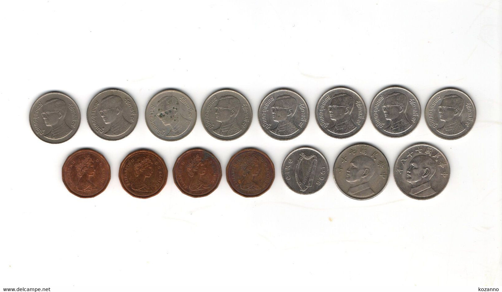 ANTIQUE LOT 15 COIN PIECE WORLD IRELANDE CHINE CANADA THAILANDE 1960-1998 (26) - Lotti