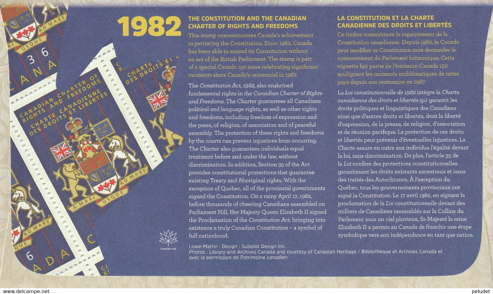 Canada 2017 FDC La Constitution Et La Charte Canadienne Des Droits Et Libertés  Canada 150 - 2011-...