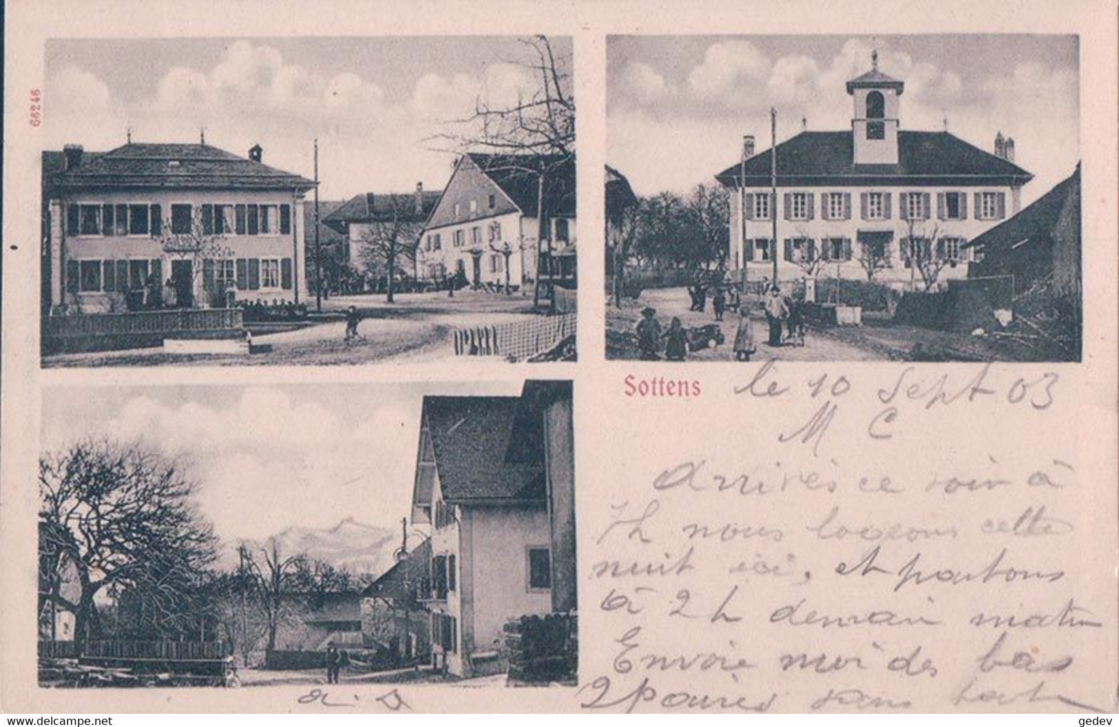 Sottens VD, Collège Et Café Restaurant (11.9.1903) - Sottens