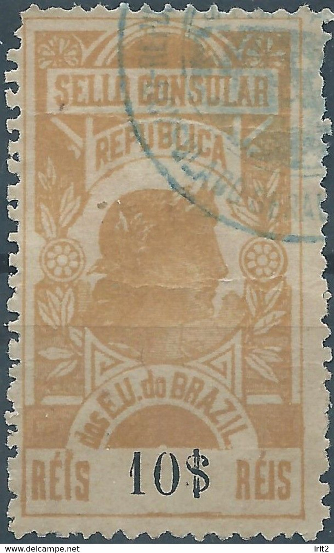 Brazil Brazile,Revenue Stamp Tax 10$,Used - Service