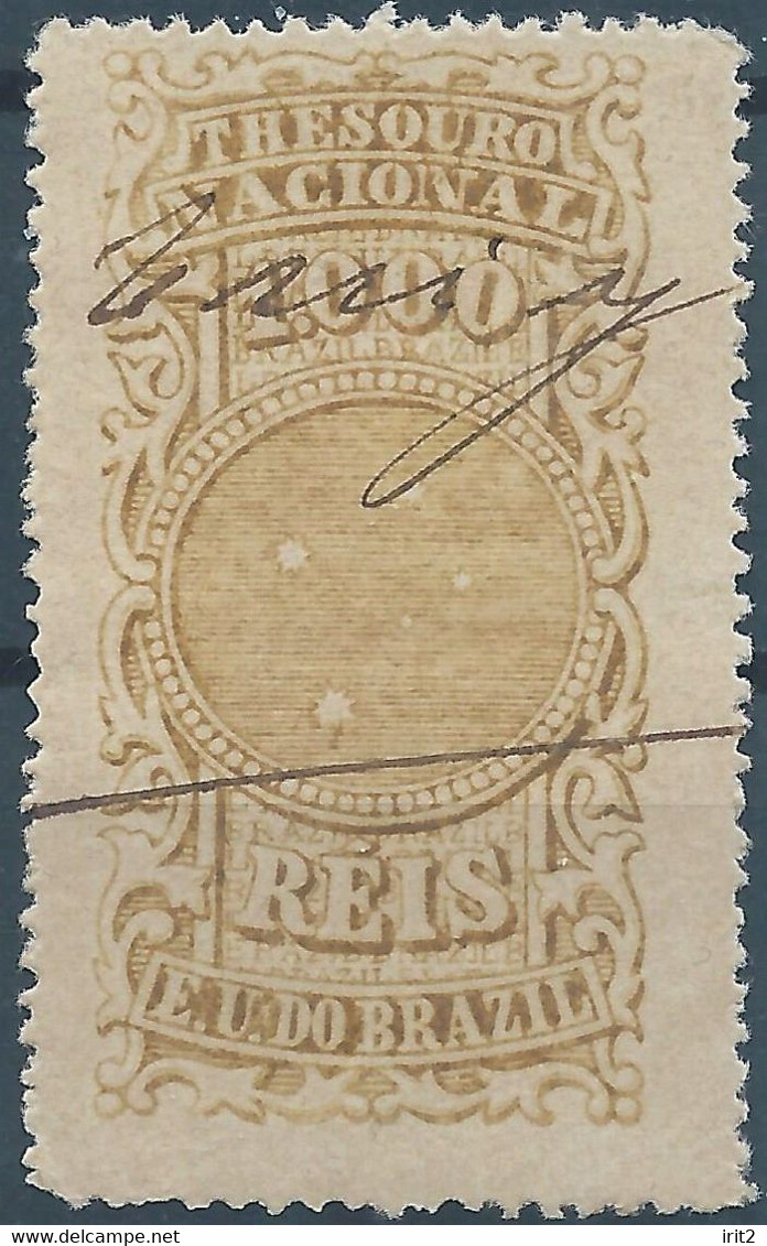 Brazil Brazile,Revenue Stamp Tax National Treasure 1000Reis,Used - Service