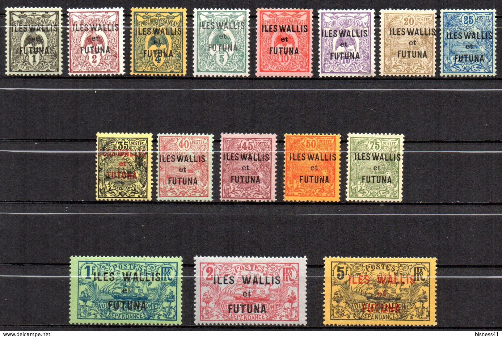 Col17  Colonie Wallis & Futuna N° 1 à 17 Sauf 9 Neuf X MH  Cote 46,00 € - Neufs