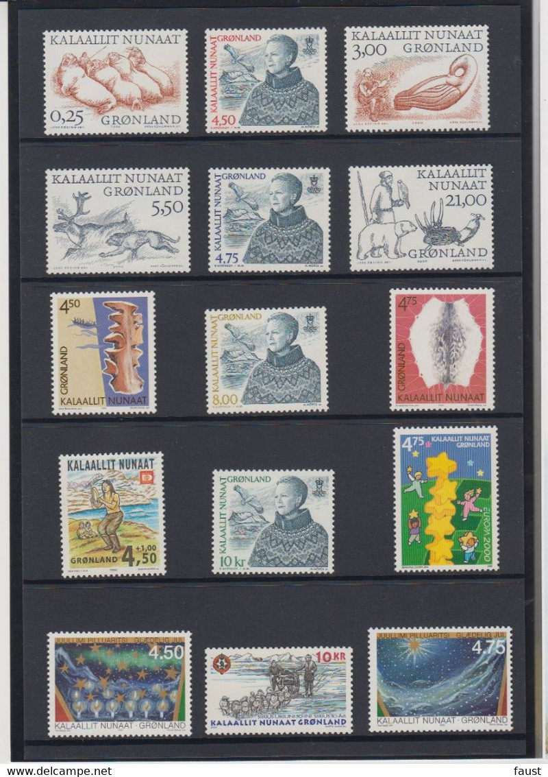 2000 ** GREENLAND (Sans Charn,MNH, Postfris) YEAR PACK   Yv. 325/399 BF18/19  Mi. 346/360  Block 18/19 (15v. + Block) - Volledige Jaargang