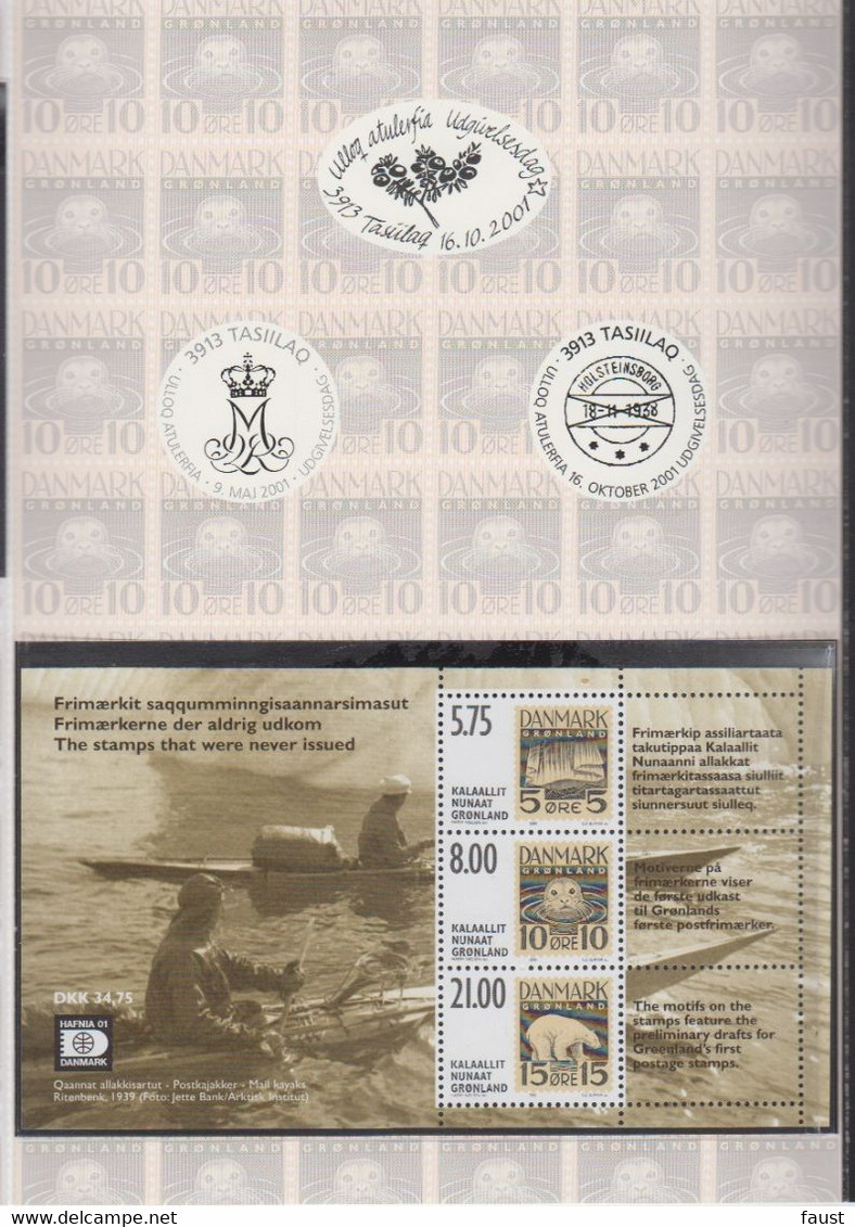 2001 ** GREENLAND (Sans Charn,MNH, Postfris) YEAR PACK   Yv. 340/354 BF20/22  Mi. 361/375  Block 20/20 (15v. + Block) - Full Years