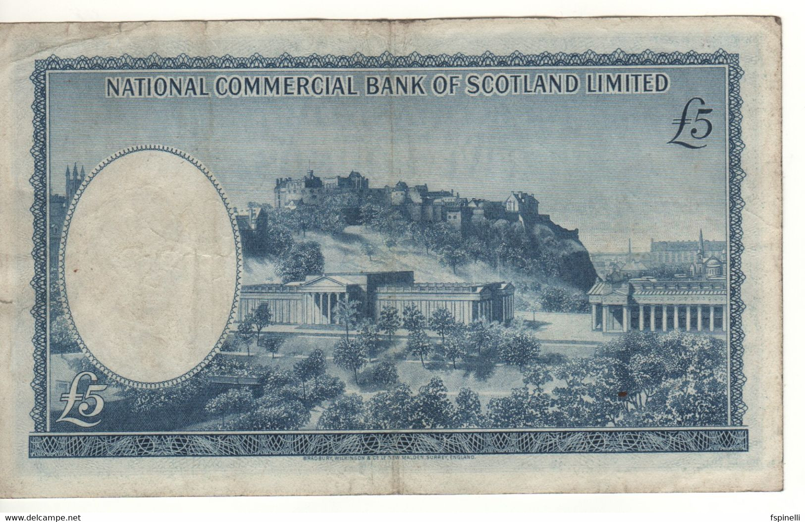 SCOTLAND  5 Pounds  National Commercial Bank Of Scotland Ltd.    P272a  Dated 1st August, 1966, - 5 Pounds