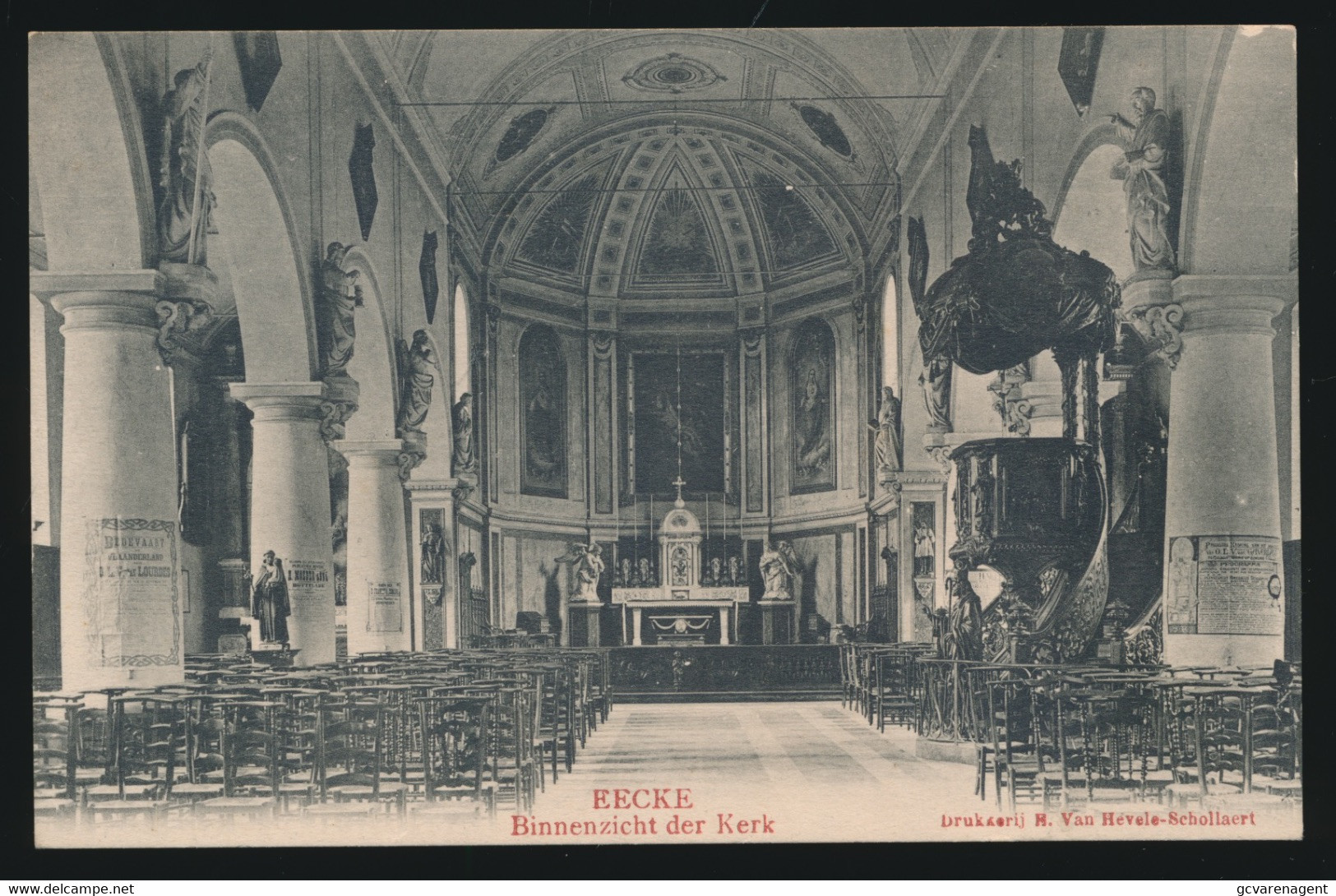 EECKE EKE  -    BINNENZICHT DER KERK           SCANS - Nazareth