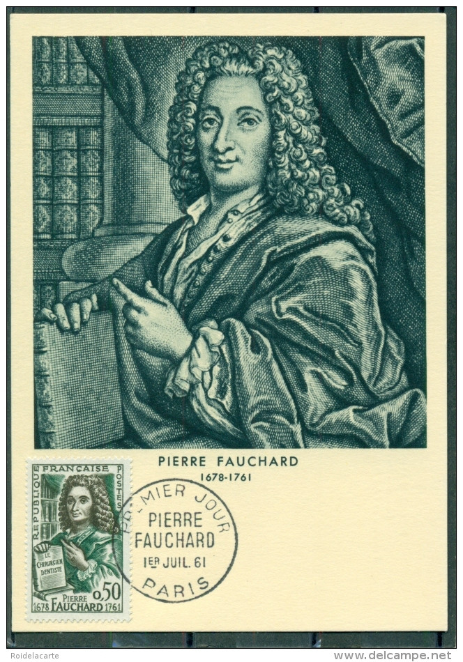 CM-Carte Maximum Card # 1961-France # Célébrités #Medecine #Pierre Fauchard, Chirurgien-dentiste, Zahnchirurg, Denstist - 1960-1969