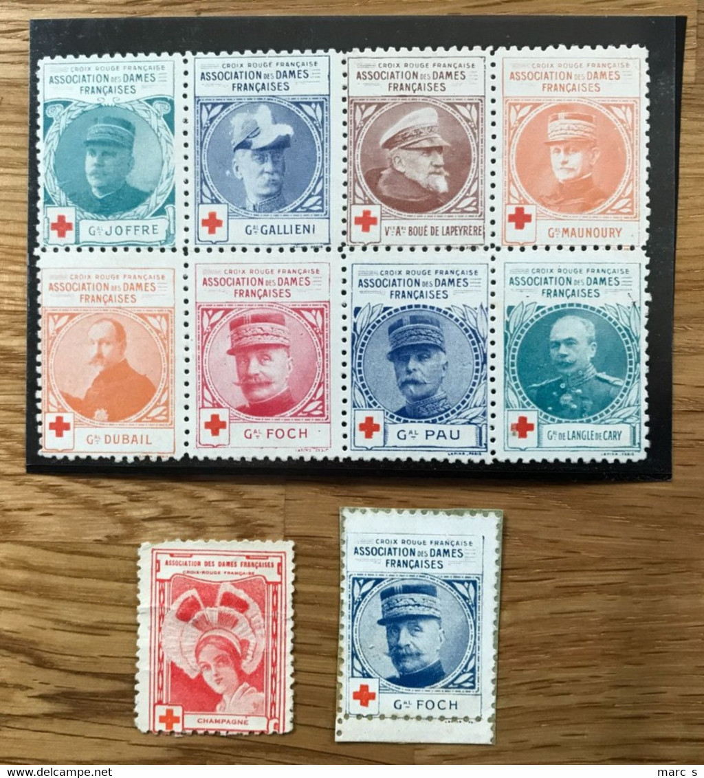 VIGNETTE 1914 1918 - Lot De 10 Timbres  NEUF - CROIX ROUGE MILITAIRE - TBE - Rode Kruis