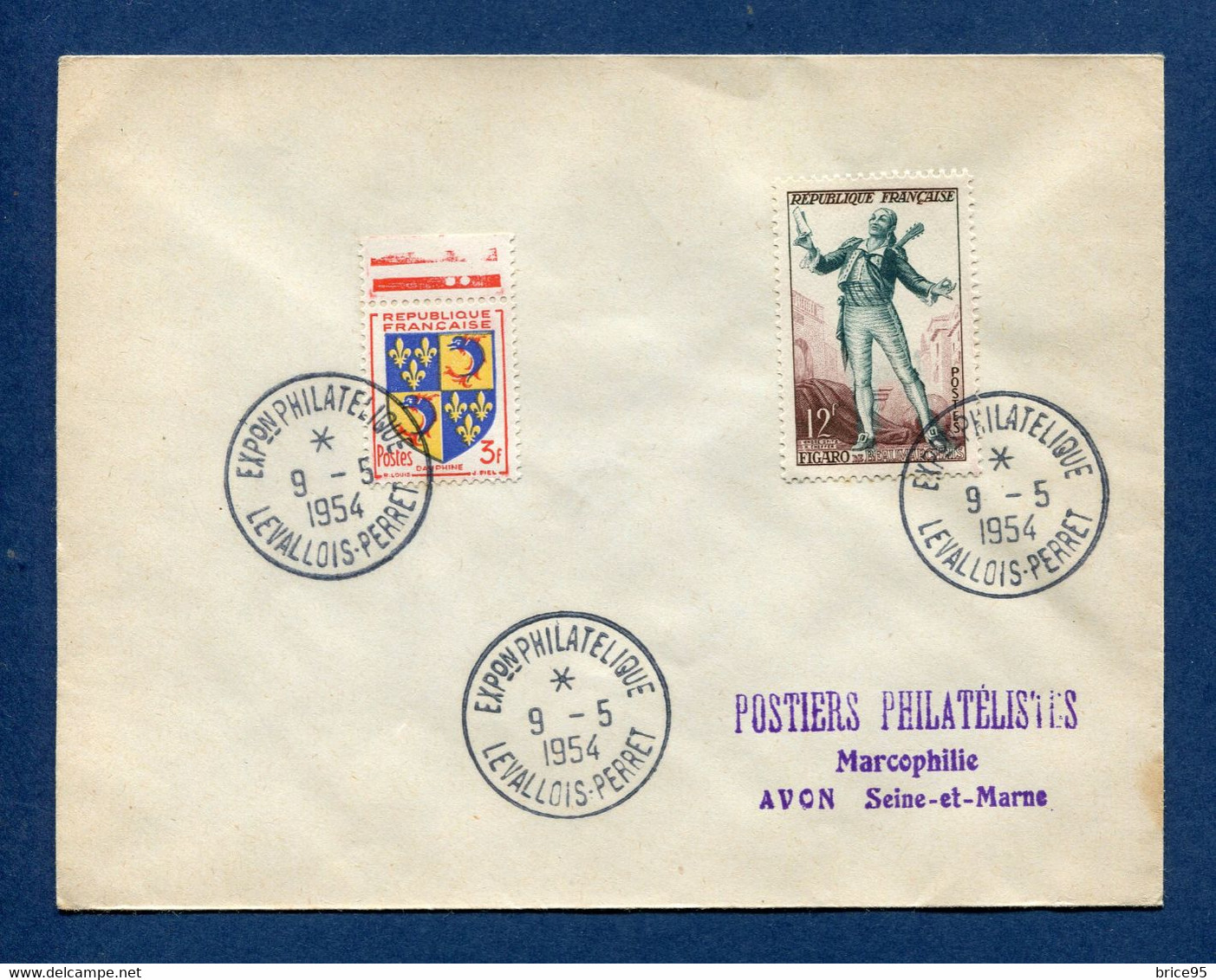 ⭐ France - FDC - Premier Jour - Exposition Philatélique - Levallois Perret - 1954 ⭐ - ....-1949