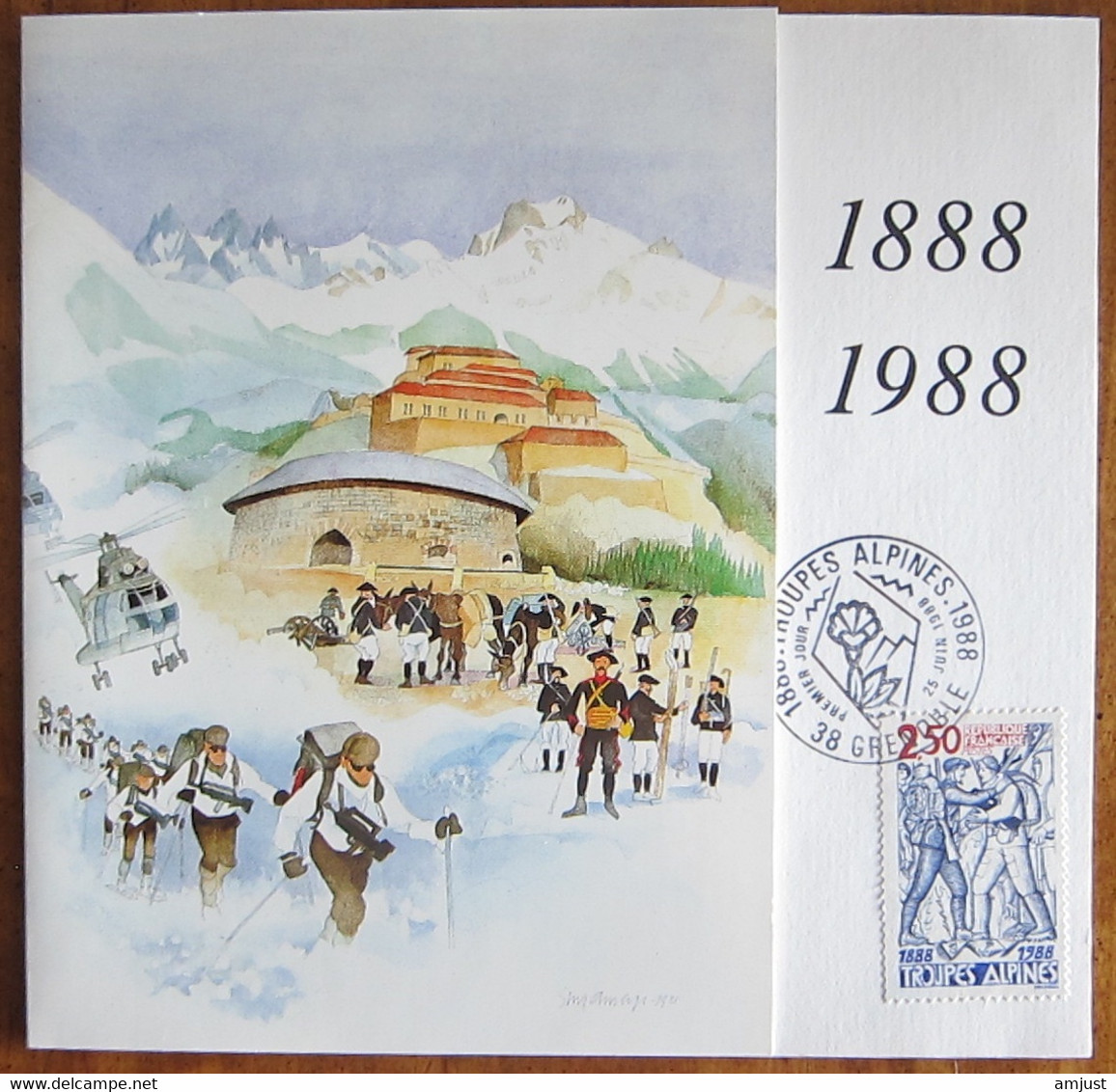 France // 1988 // Centenaire Des Troupes Alpines (Grenoble 25-26 Juin 1988) - Cartas & Documentos