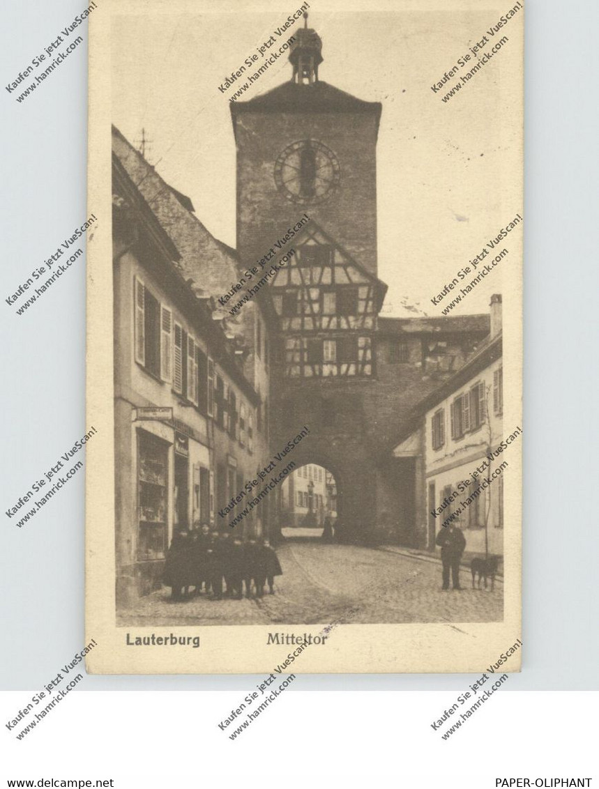 F 67630 LAUTERBOURG / LAUTERBURG, Mitteltor, Animiert, Schulkinder, 1918 - Lauterbourg