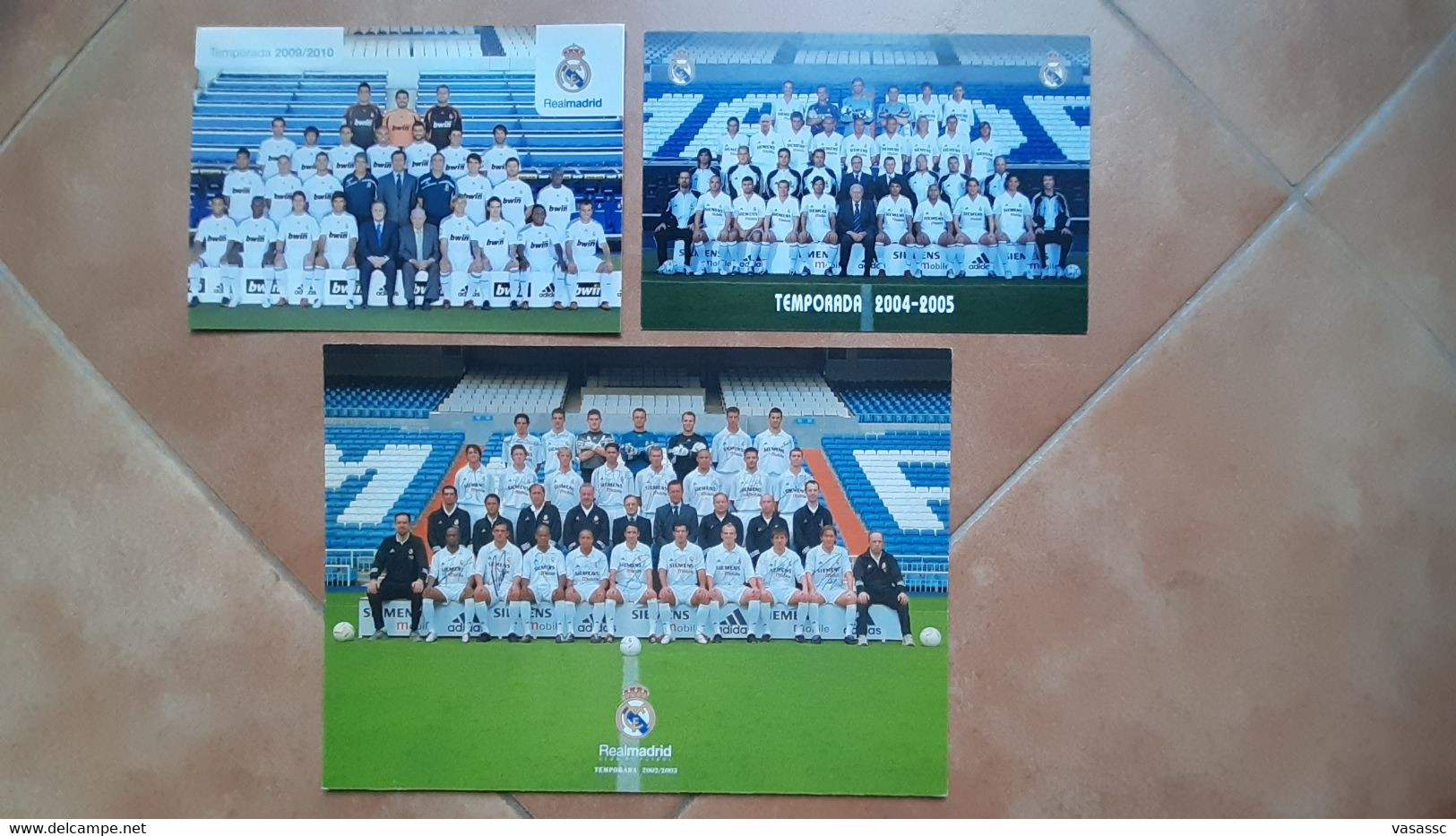 REAL MADRID POSTAL PLANTILLA,CARTE EQUIPE,TEAMCARD,CARTOLINA SQUADRA 2002/2003  21X15 Cm ,2004/05,2009/10 10x15 Cm - Voetbal