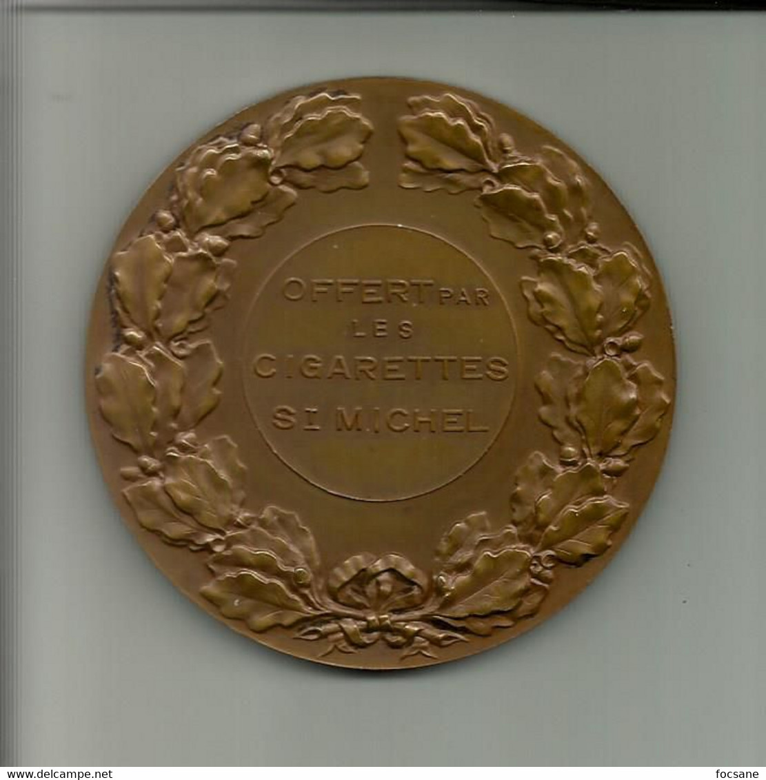 Médaille Bronze De Joseph Witterwulghe Cigarette St Michel époque Art Déco 1930 - Unternehmen