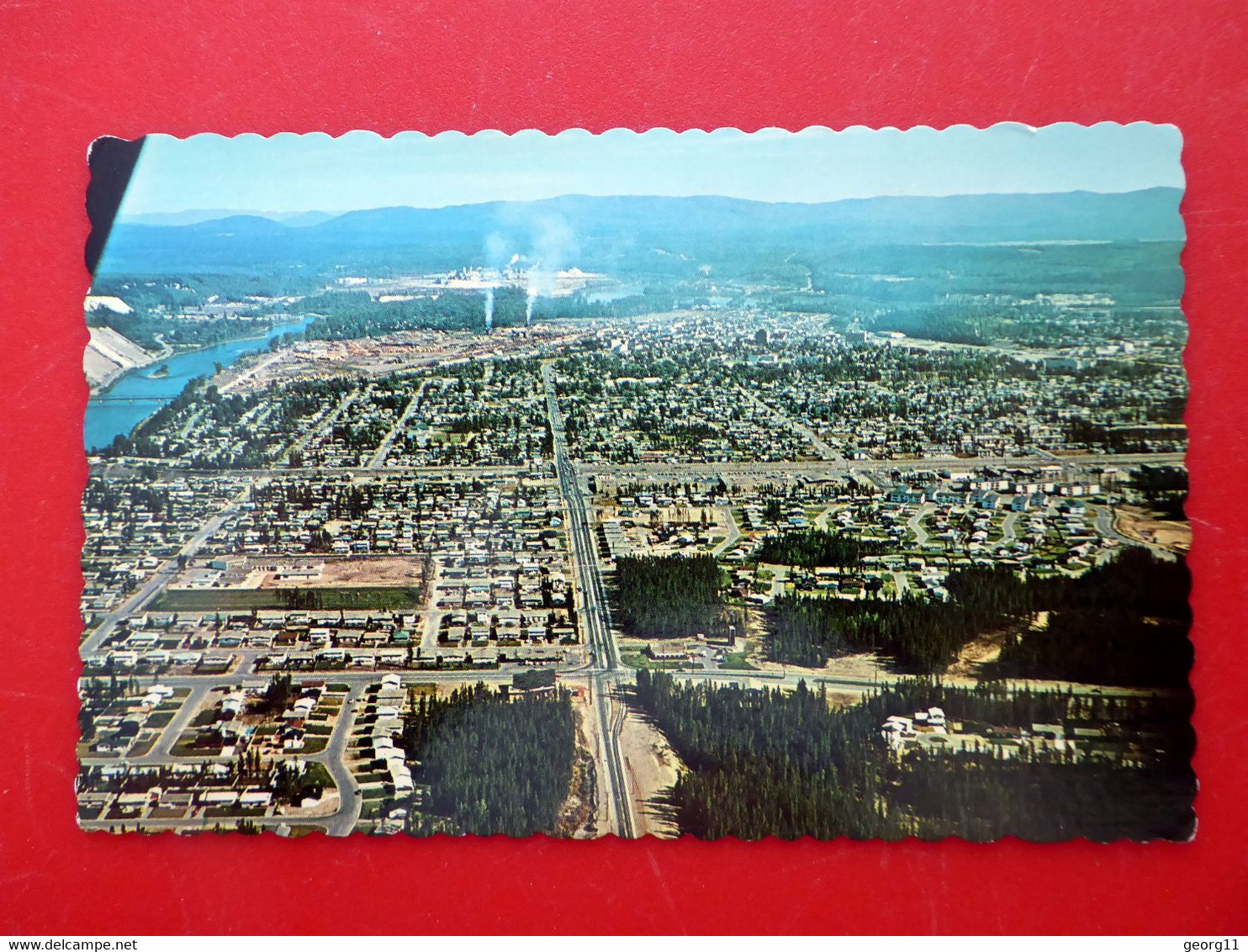 Prince George - British Columbia - Historical Postcard - Luftbild Panorama - Kleinformat - Briefmarke - Prince George